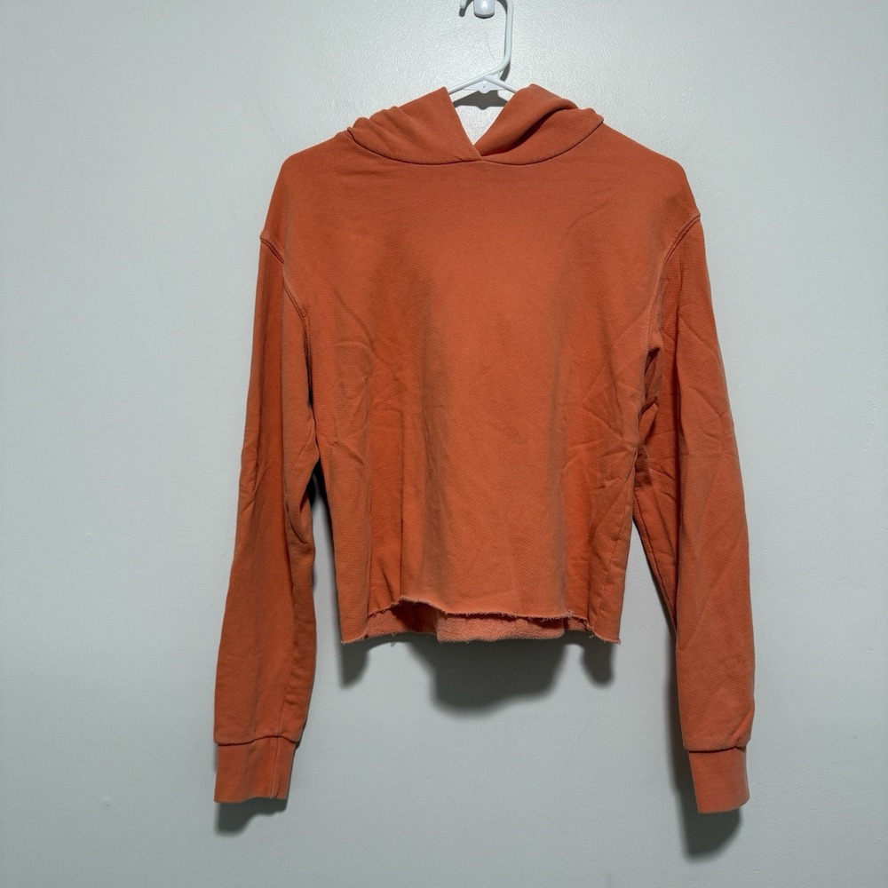 perfectwhitetee Orange Cropped Hoodie Sweatshirt